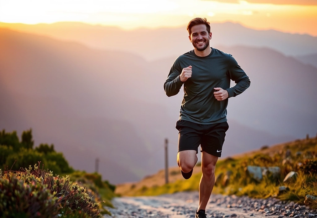 Man engaging in healthy outdoor activity
